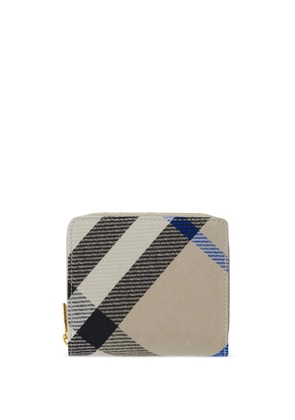 Burberry checkered leather wallet - Neutrals