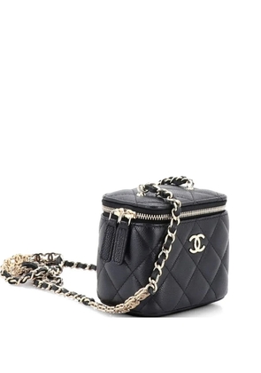 CHANEL Pre-Owned Tiny CC Link Vanity Case with Chain Quilted Caviar Mini clutch bag - Black