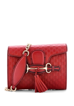 Gucci Pre-Owned Emily Chain Flap Bag Microguccissima Leather Mini shoulder bag - Red
