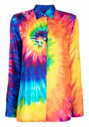 Philipp Plein tie-dye print shirt - Blue