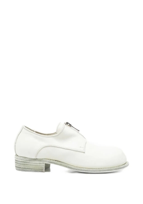 Guidi zip leather derby shoes - White