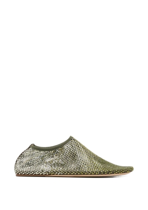 Christopher Esber Minette crystal-embellished ballet flats - Green