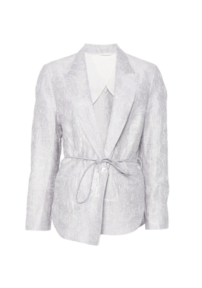 Seventy paisley-embroidered belted jacket - Blue