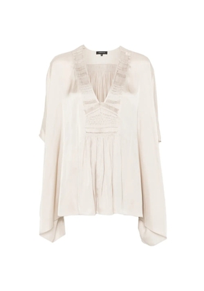 Barbara Bui smocked pleated top - Neutrals