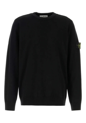 Stone Island logo-patch wool sweater - Black