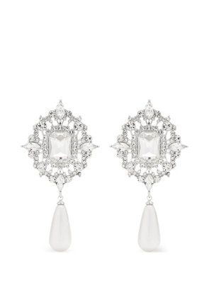 Self-Portrait crystal drop earrings - Silver