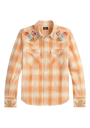 Ralph Lauren RRL plaid embroidered shirt - Orange