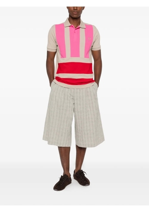 Comme Des Garçons Shirt X Fred Perry colour-block panelled polo shirt - Neutrals