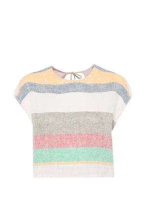 Osklen striped tie-neck top - Red