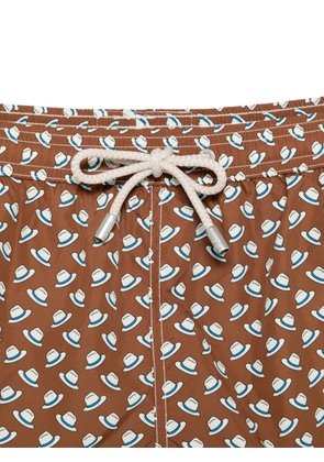 MC2 Saint Barth hat-print swim shorts - Brown