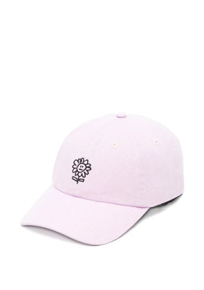 Sunflower flower-embroidered baseball cap - Purple