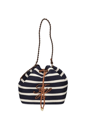 Tommy Hilfiger striped braided-strap shoulder bag - Blue