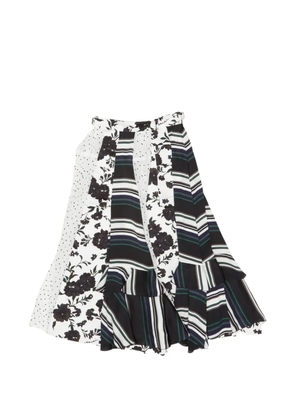 sacai patchwork floral-print skirt - White