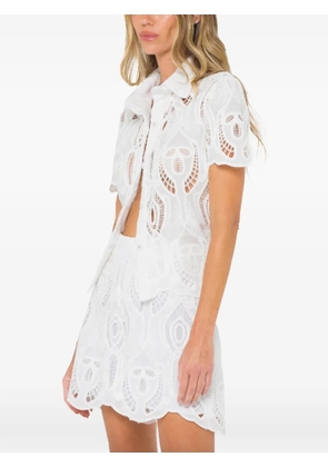 JBQ Zuri broderie-anglaise scalloped shorts - White