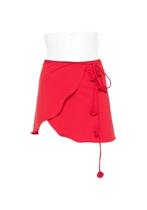 La Reveche floral-appliqué pareo - Red