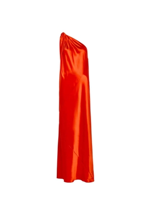 DELOS Nova one-shoulder silk dress - Orange