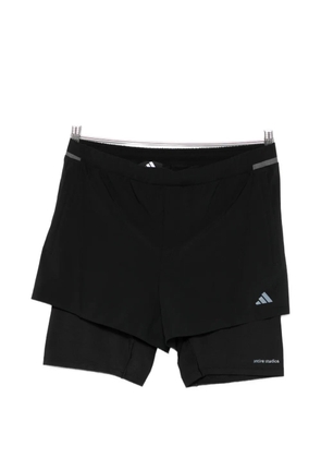 adidas x Entire Studios layered logo-print shorts - Black