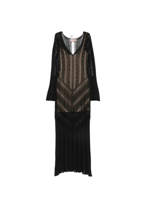 TWINSET open-knit midi dress - Black