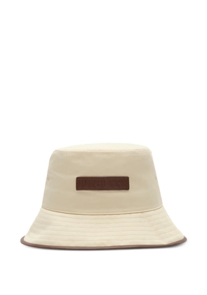 Burberry logo gabardine bucket hat - Neutrals