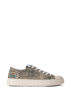 Vivienne Westwood Plimsoll snake-effect low-top sneakers - Neutrals