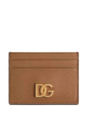 Dolce & Gabbana woven DC logo card holder - Brown