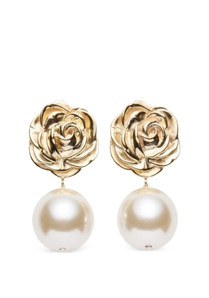 Magda Butrym rose-detail drop earrings - Gold