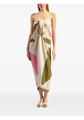 Adriana Degreas leaf-print sarong - Neutrals