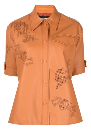 Rochas Soriana leather shirt - Brown