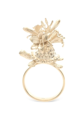 Christian Dior Pre-Owned 2010s flower-embelished ring - Gold