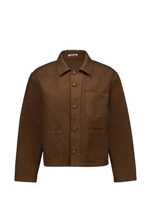 Auralee garment-dyed heavy twill jacket - Brown