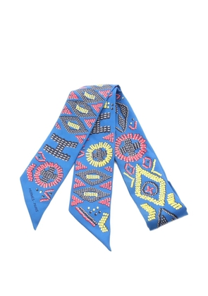 Hermès Pre-Owned 2000s Kelly en Perles Twilly patterned silk scarf - Blue