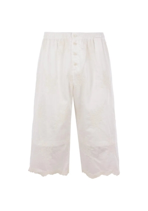 OUR LEGACY embroidered scalloped shorts - White