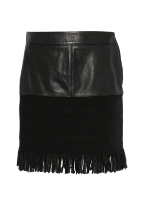 PINKO fringed panel skirt - Black