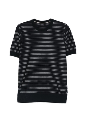 BOSS striped short-sleeve sweater - Black