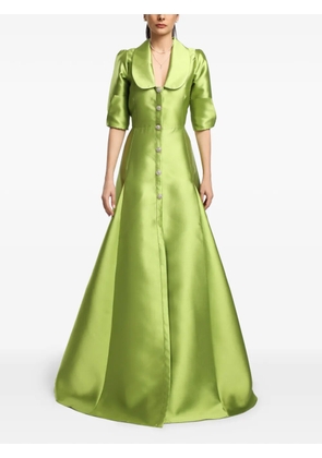 MIAU by Clara Rotescu crystal-embellished satin dress - Green