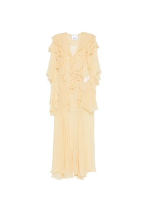 Erika Cavallini ruffled V-neck dress - Yellow