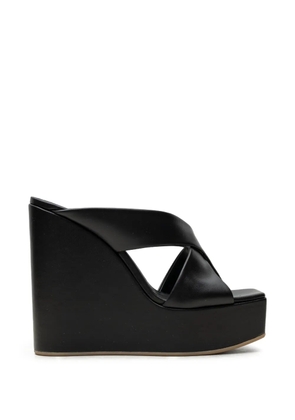 Vicini crossover-strap wedge mules - Black