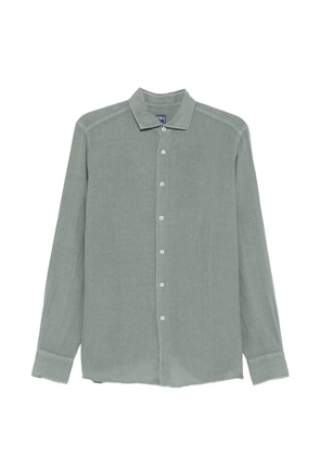 Fedeli slub-texture long-sleeve shirt - Green