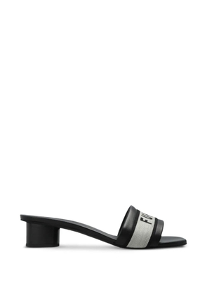 Furla logo-print leather sandals - Black