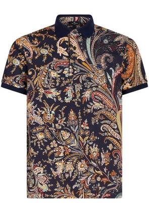 ETRO paisley-print cotton polo shirt - Blue