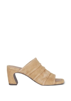 Ash Eva ruched suede sandals - Neutrals