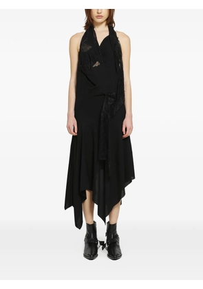 Junya Watanabe asymmetric lace-panel dress - Black