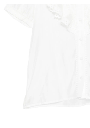 Cenere GB ruffled shirt - White