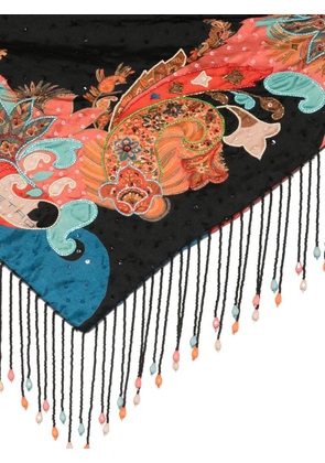 ETRO paisley-pattern beaded scarf - Black