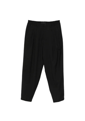 Low Brand pleated elasticated-waistband trousers - Black