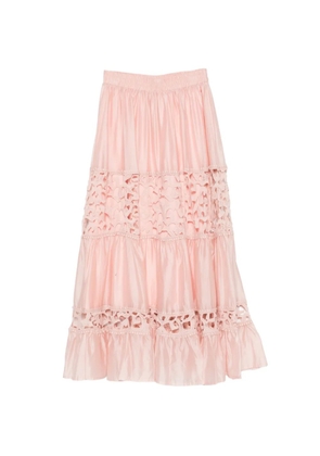 Cenere GB lace-cutout maxi skirt - Pink