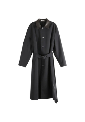 Auralee wool max canvas coat - Black