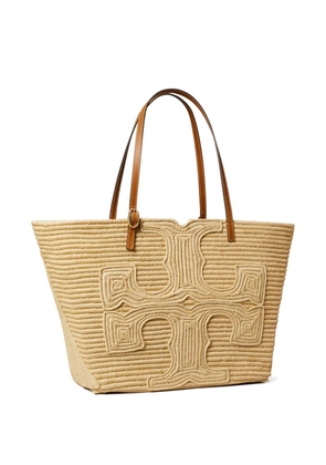 Tory Burch Ella structured straw tote bag - Neutrals
