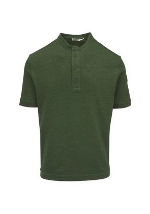 Moncler buttoned band-collar polo shirt - Green