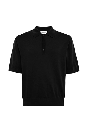 Laneus short-sleeve knitted polo shirt - Black